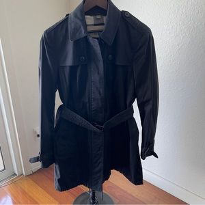 Women's BURBERRY London Classic Black Nylon Trench Coat